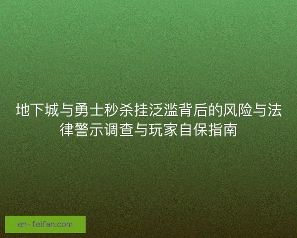 地下城与勇士秒杀挂泛滥背后的风险与法律警示调查与玩家自保指南