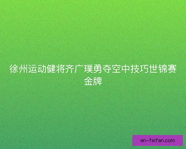 徐州运动健将齐广璞勇夺空中技巧世锦赛金牌